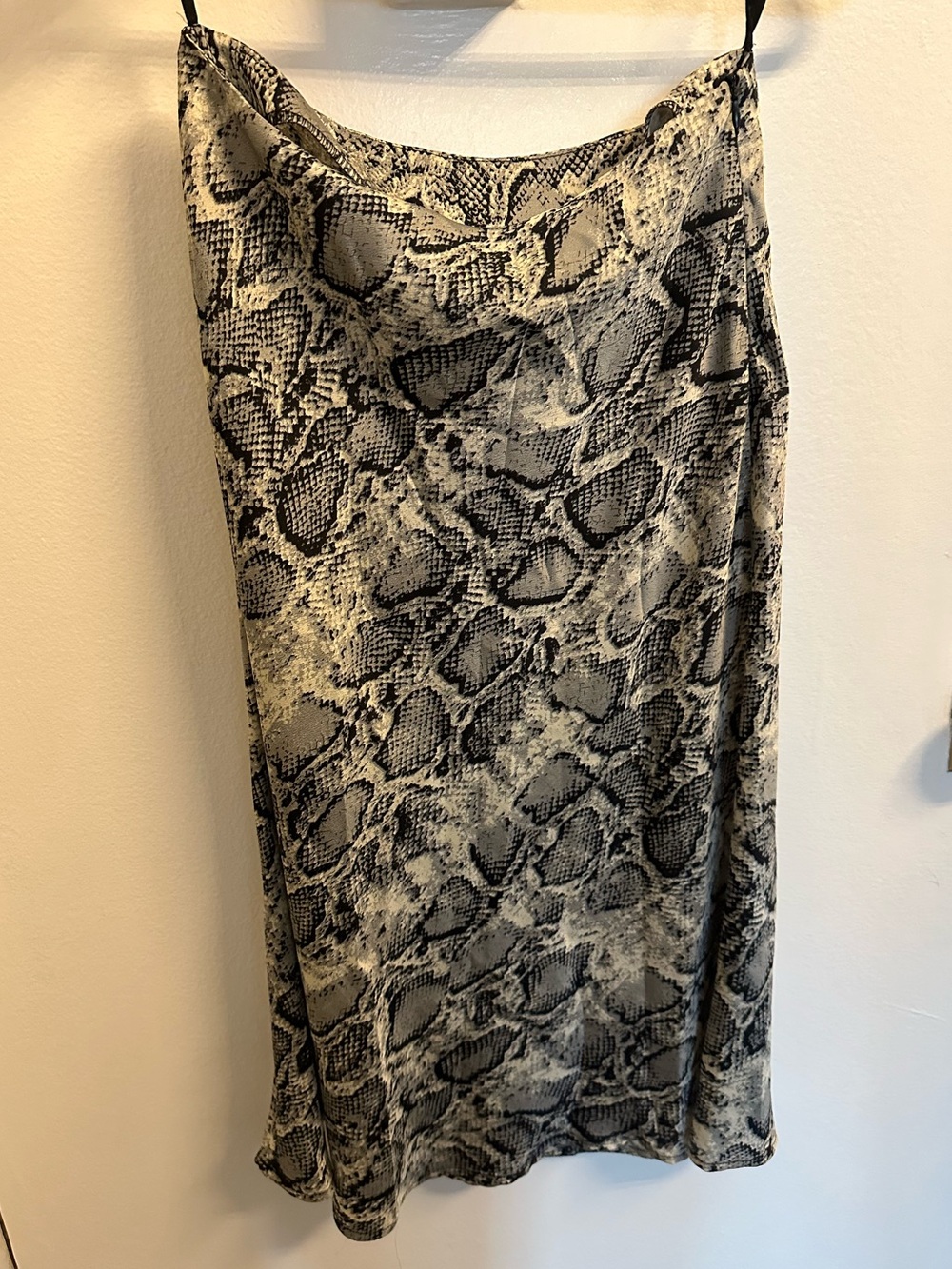 Neutral Snake-Print Midi Skirt - Black & Cream